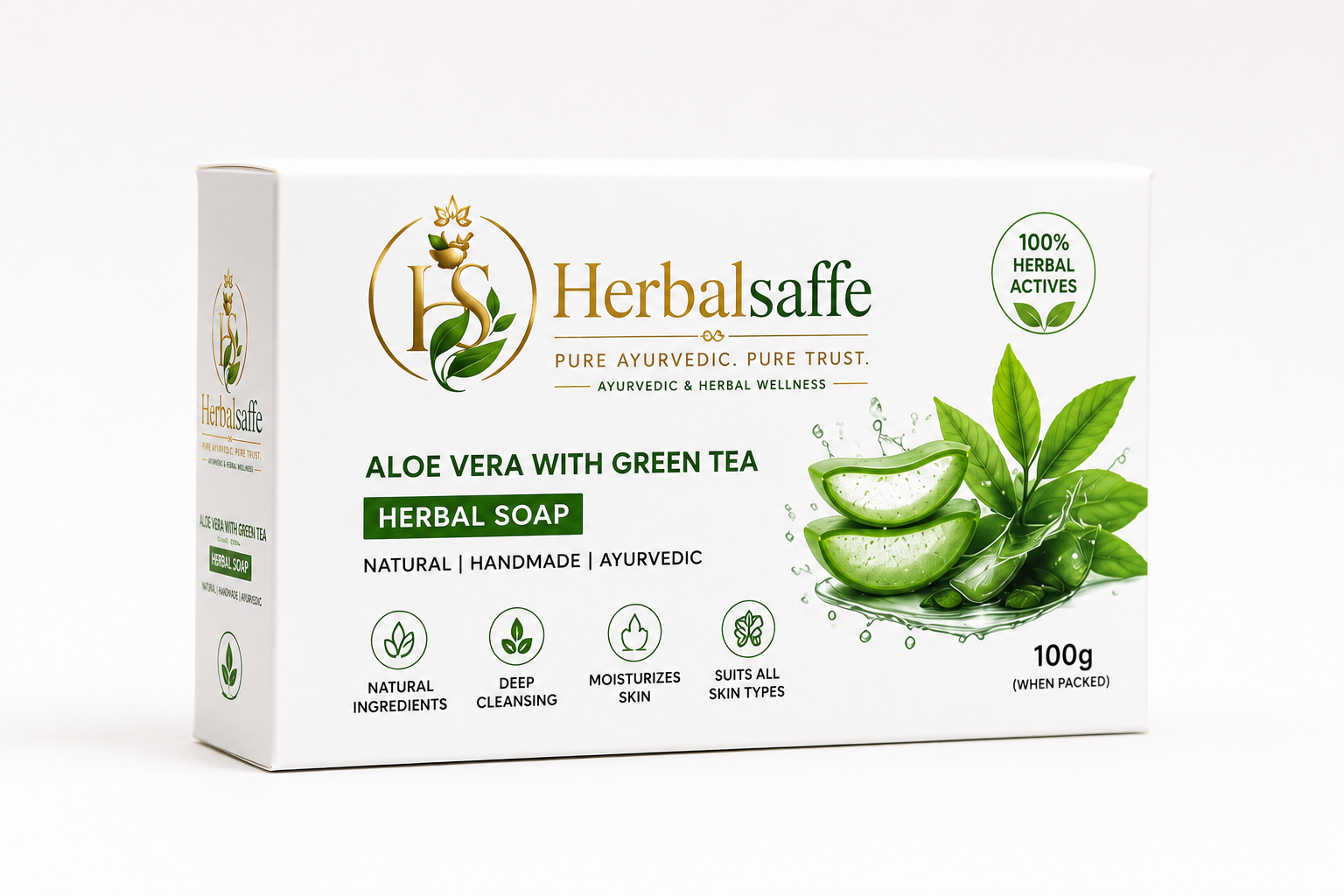 HerbalSaffe Aloe Vera & Green Tea Herbal Soap