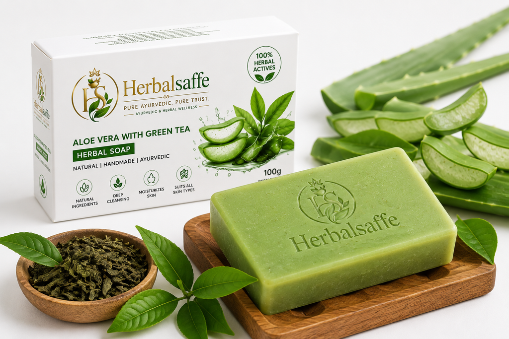 HerbalSaffe Aloe Vera & Green Tea Herbal Soap